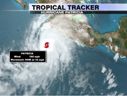 Ο Τυφώνας Patricia χτυπάει με Ένταση το Μεξικό.